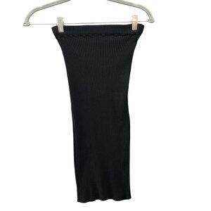 The Bodysuit of Barcelona Black Midi Skirt Womens‎ S Ribbed Knit Pull On